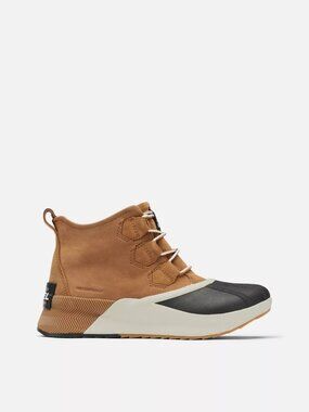 Sorel Women's Tan Black Out N About III Suede Classic Ankle Duck Boots Size 8